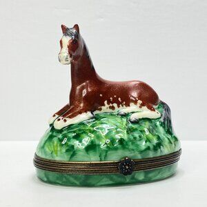 Limoges Horse Trinket Box – Peint Main France, BRC No. 4, Vintage A726